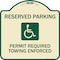 Signmission Reserved Parking Permit Required Towing Enforced Heavy-Gauge Aluminum Sign, 18" x 18", TG-1818-23057 A-DES-TG-1818-23057 - alternate 1